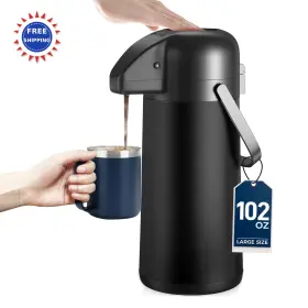 G-jjcc004 Gezoss Coffee Carafe Insulated Stainless Steel 102oz Hot Drinks Dispenser Keeping Pump