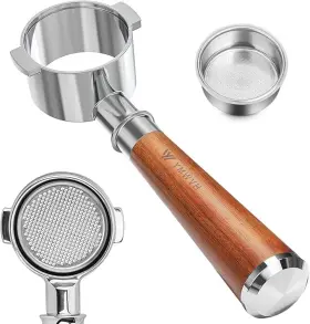 Eco310 Giwosk 51mm Bottomless Portafilter 2 Ears For Delonghi Ec200 Ec221 Ec330