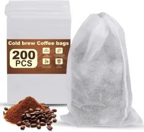 Gokyvei 744759986757 200 Pcs No Mess Cold Brew Coffee Filters 4x6 Inch Bags Disposable Fine