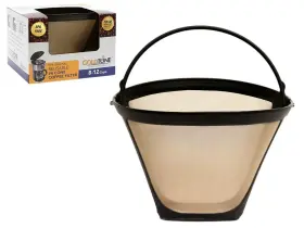 Tekncf04 Gold Tone Brand Made In The Usa Reusable No.4 Cone Style Replacement Coffee Filter Re