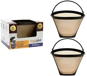 43211-1027 Goldtone Brand Reusable No.4 Cone Style Replacement Cuisinart Coffee Filter Repl
