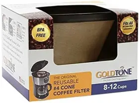 Goldtone 445022831882 Brand Made In The Usa Reusable No.4 Cone Style Replacement Coffee Fil #2