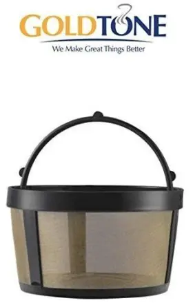 Goldtone 788643921493 Basket Mesh Bottom Reusable Coffee Filter 1 Pack Black/gold #3