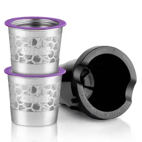 Goodcups 789232287150 2 Stainless Steel Reusable K Cups With Pod Holder For Keurig K-express K-m Inch