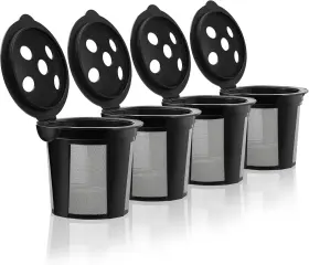 Aub09nw83crr Goodcups 4 Reusable K Cups For Keurig Coffee Makers - Black Refillable Filters