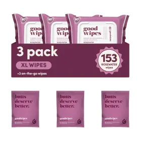 Goodwipes 850063534215 Flushable Butt Wipes - Vitamin E And Aloe Sewer Septic Safe Extra Large A
