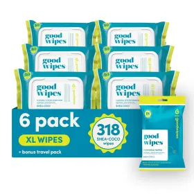 Goodwipes 850063534307 Flushable Butt Wipes - Vitamin E And Aloe Sewer Septic Safe Extra Large A