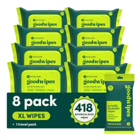 Goodwipes 850063534345 Flushable Butt Wipes - Vitamin E Aloe Sewer Septic Safe Extra
