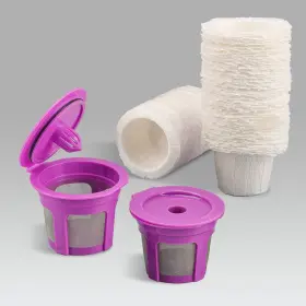 Haetyly 704090564557 2 Pack Reusable K Cups With 200 Count Disposable Coffee Paper Filter C