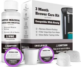 Hakano 445035075037 3 Month Brewer Care Cleaning Maintenance Kit Compatible With Keurig Coffee Maker