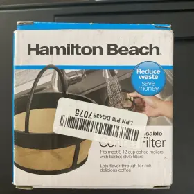 Hamilton Beach 040094806751 8-12 Cup Permanent Gold-tone Filter New Open Coffee