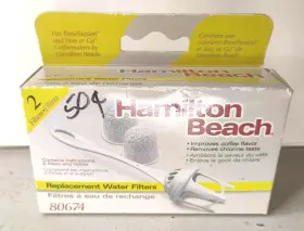 80674r Hamilton Beach Replacement Water Filters - Original Equipment Pack 2 Oem
