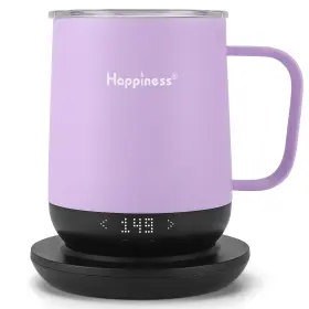 Happiness 978255890155 Smart Heated Coffee Mug 12oz Rechargeable Electric Self Heating Tem