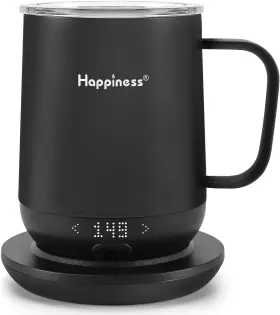 Happiness 978255890582 Smart Heated Coffee Mug 12oz Rechargeable Electric Self Heating Temperature C