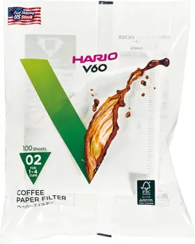 Hario 445012046074 Filter Paper 02 White 100 Count
