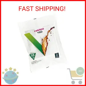Hario 602168192780 V60 Paper Coffee Filters Size 03 White 100ct
