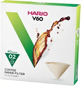 Vcf-02-40m Hario V60 Paper Coffee Filter Size 02 Natural 40ct Box