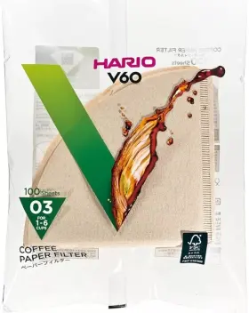 Vcf-03-100m Hario V60 Paper Coffee Filters Size 03 Natural 100ct. New And Sealed Ships Free