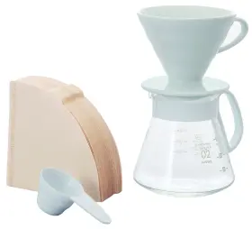 Xvdd-3012w Hario V60 Ceramic Pour Over Coffee Set Size 02 White