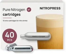 Npc-01 Hatfields London 40 Pcs Nitropress Nitrogen Coffee Chargers Pure N2 Cartridges For Black