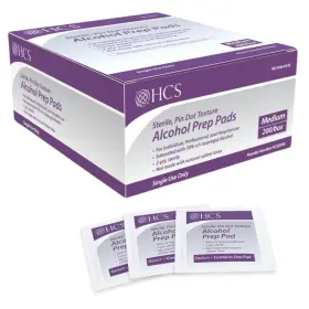Hcs0206 Hcs Medical Solutions Medium Alcohol Prep Pads - 70% Isopropyl Wipes Individually Wrap