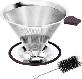 Herolland 313036974918 Pour Over Coffee Dripper Filter Cone Stainless Steel Reusable