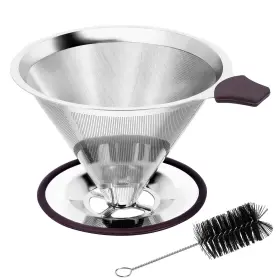 Herolland 787353515237 Pour Over Coffee Dripper Filter Cone Stainless Steel Reusab