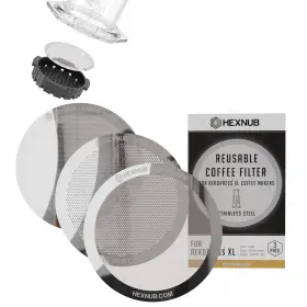 Hexnub 060894650182 Reusable Metal Filter For Aeropress Xl Coffee Maker Stainless Steel