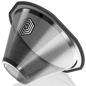 Hexnub 060894650236 Reusable Coffee Filter For Kalita Wave 185 And Oxo 8 Cup Makers Stainless Steel
