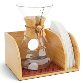 Hexnub 652827633970 Inch Caddy For Pour Over Coffee Maker Bamboo Stand Fits Chemex Bodum Cosori
