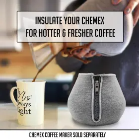 Hexnub 767571525898 Chemex Cozy - For 10 Cup Collar And Handle Coffee Pour Over Maker Keep #2