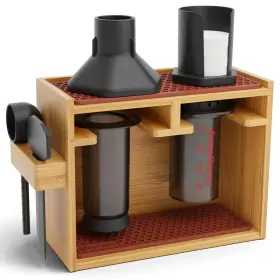 Hexnub 767571525904 Bamboo Organizer For Aeropress Coffee Caddy Station Holds