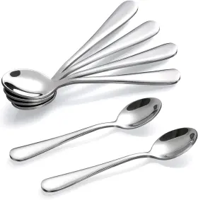 Hies4-6 Hiware 6-piece Demitasse Espresso Spoons 4 Inches Stainless 4-inch Clear