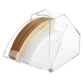 Homakover 604348765098 Coffee Filter Holder With Lid - Acrylic Paper Dispenser Rack Storage Box Orga