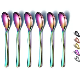 T271c-ts-6p Homquen Rainbow Demitasse Espresso Spoons 5.5ftft Mini Coffee Set 3