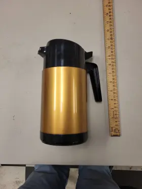 492-40 Hormel Carafe Coffee Server Insulated Thermal Pitcher Dispenser Black Gold N2