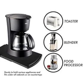 Hosko 431246460211 2 Pack Sliding Coffee Maker Tray 12 Countertop Appliance Caddy Slider For #3