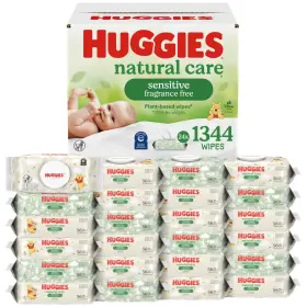 10036000566823 Huggies Natural Care Sensitive Baby Wipes 24 Soft Packs Of 56 1344 Total