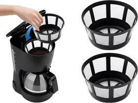 Hymoconn 711181699135 Reusable Coffee Filters 8-12 Cup Basket Filter 2pcs Nylon Mesh Fits Mr. C