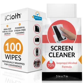 Icloth 059982701009 70% Isopropyl Alcohol Large Screen And Electronics Wipes Lint-free Streak-f