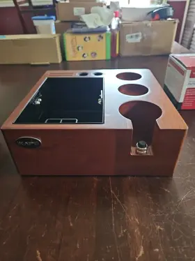 Ikape 696603175476 Espresso Knockbox Station. Beautiful Heavy Wood. No Accessories. Nice
