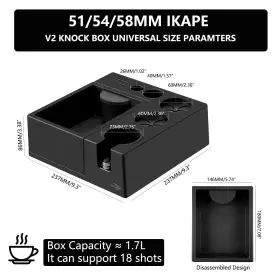 Ikape 717979190112 Espresso Knock Box Coffee Organizer Fit For Storage 51 54 58m #2