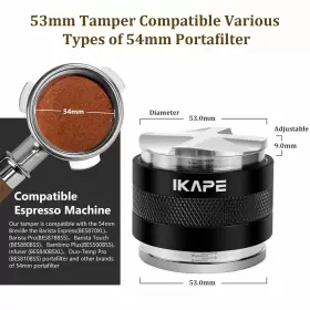 Ikape 766640287750 Coffee Products 53mm Distributor And Hand Tamper Adjustable Dept #2