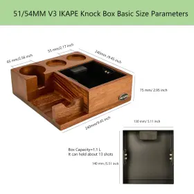 Ikape 768443569330 V3 Espresso Knock Box 54mm Coffee Organizer Fit For Storage 51 #2