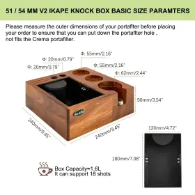 Ikape 768443569453 V2 Espresso Knock Box 54mm Coffee Organizer Fit For Stora #2