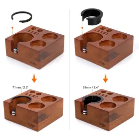 Ikape 768523347551 Espresso Tamper Holder Wooden Coffee Station Base Natural Walnut Esp #3