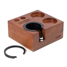 Ikape 768523347551 Espresso Tamper Holder Wooden Coffee Station Base Natural Walnut Esp