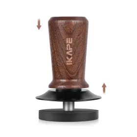 Ikape 768561791507 51mm Espresso Tamper Spring-loaded Calibrated With Walnut Handle
