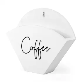 Il-wcf7x7-swt Ilyapa Wooden Cone Coffee Filter Holder White Wall-mounted Containers Magnetic