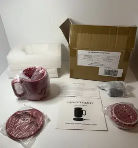 801756001 Improvements Smart Mug Warmer And Wireless Cellphone Charger With Coffee Open Box New Unused